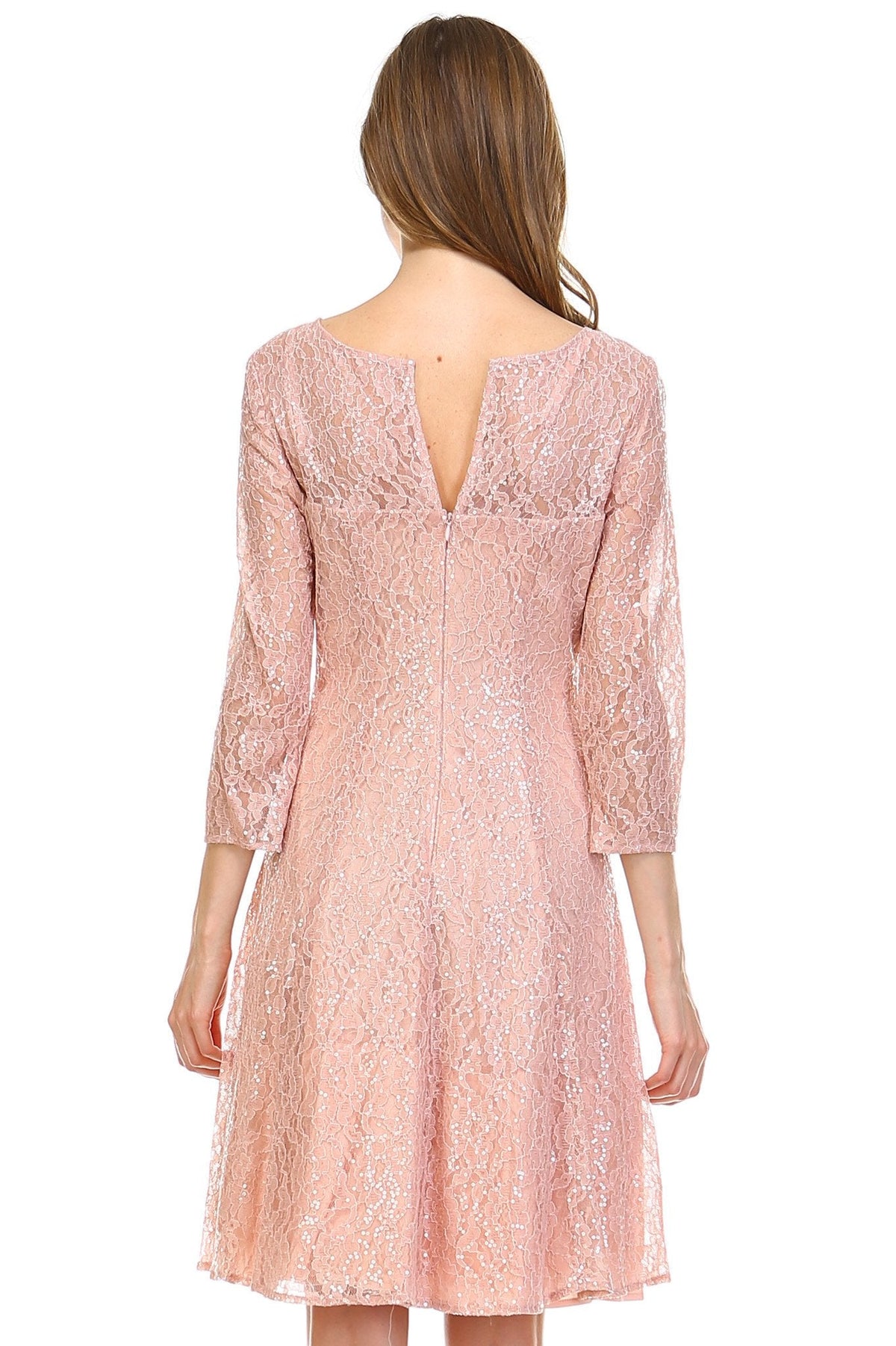 Women's 3/4 Three Quarter Sleeve A-Line Sequin Dress Dresses / Evening Gowns - Tophatter Daily Deals