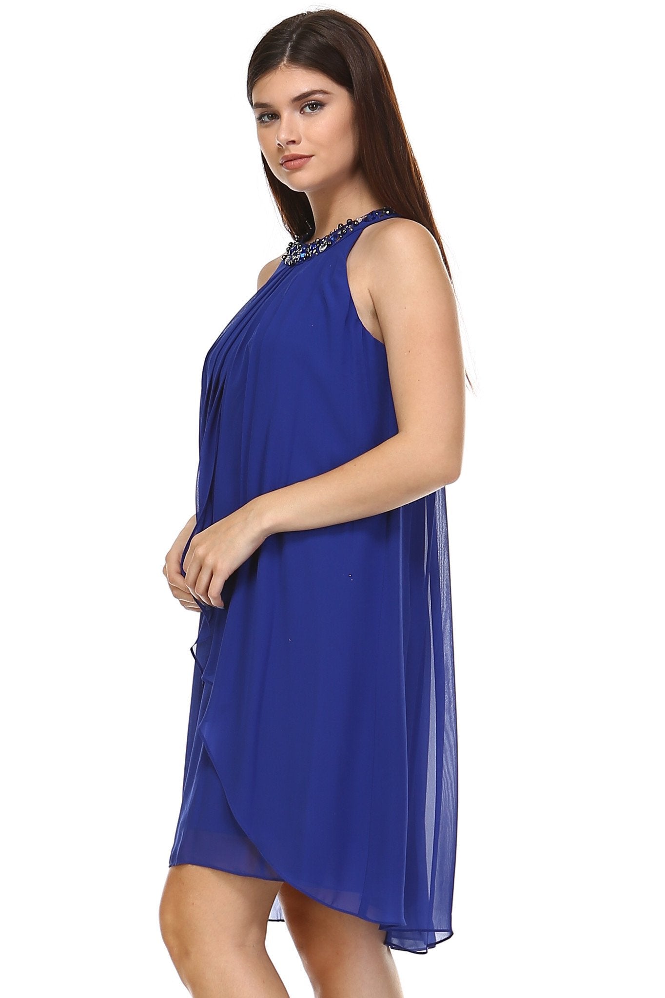 Women's Chiffon Gem Neckline Dress Dresses / Evening Dresses - Tophatter Daily Deals