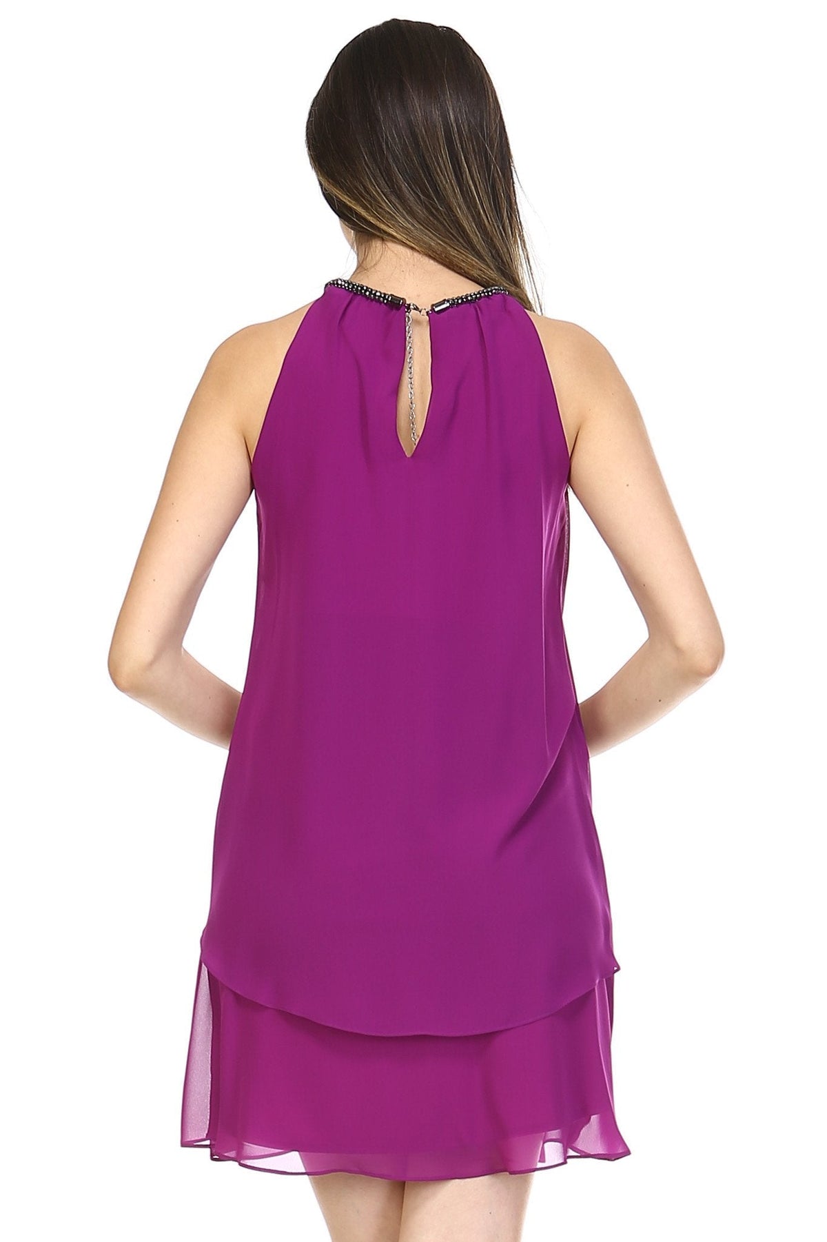 Women's Beaded Neckline Chiffon Dress Dresses / Evening Dresses - Tophatter Daily Deals