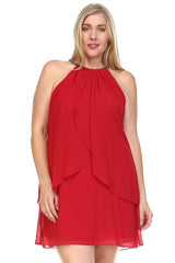 Women's Beaded Neckline Chiffon Dress Dresses / Evening Dresses - Tophatter Daily Deals