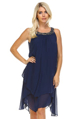 Women's Beaded Neckline Chiffon Dress Dresses / Evening Dresses - Tophatter Daily Deals