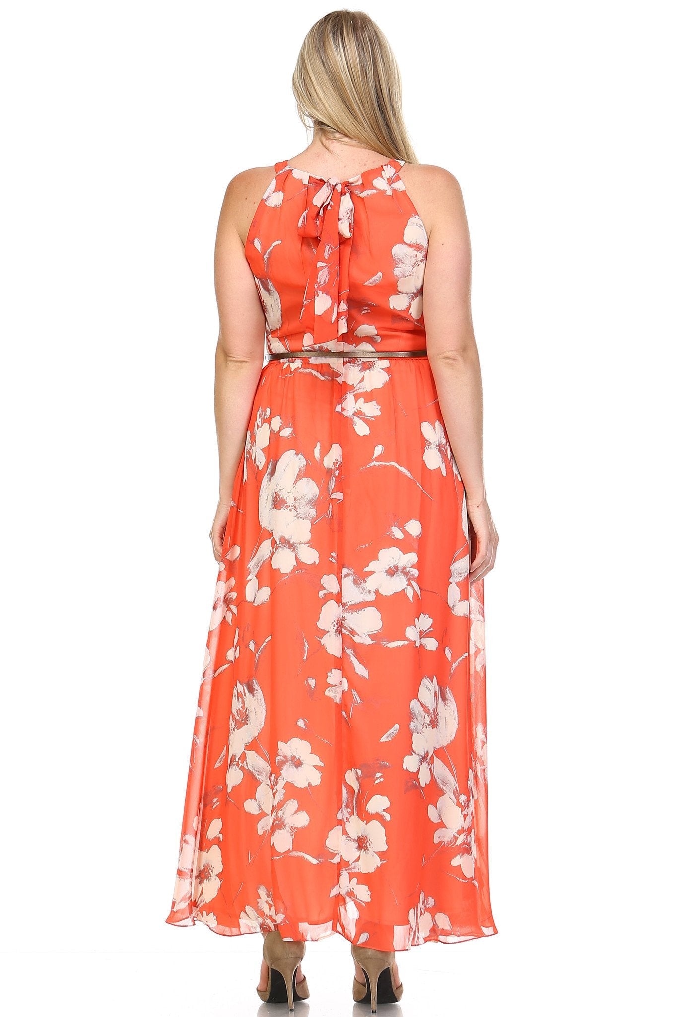 Women's Belted Floral Maxi Dress Dresses / Evening Dresses - Tophatter Daily Deals