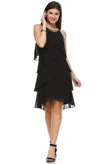 Women's Ruffled Chiffon Dress Black Dresses / Evening Dresses - Tophatter Daily Deals