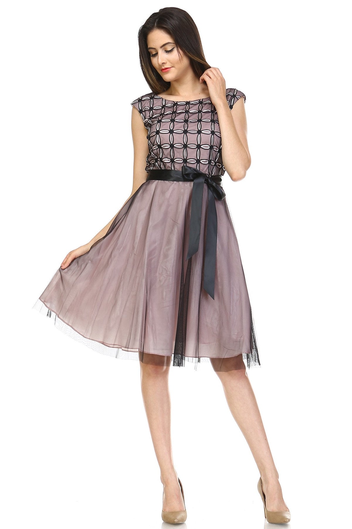 Women's A-Line Waist Tie Tulle Dress Black Faded Rose Dresses / Evening Dresses - Tophatter Daily Deals