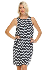 Women's Printed Dress with Side Pockets Dresses / Evening Gowns - Tophatter Daily Deals