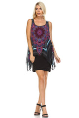 Women's Printed Chiffon Dress Black Multi 6 Dresses / Evening Dresses - Tophatter Daily Deals