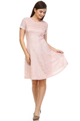 Women's Textured Knit A-Line Dress Peach 3 Dresses / Evening Dresses - Tophatter Daily Deals
