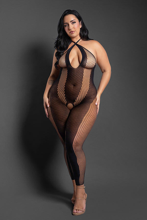Make Your Move Footless Open Crotch Bodystocking (Black) – Bodystocking > Clothes > Bodies and Playsuits - Tophatter Daily Deals