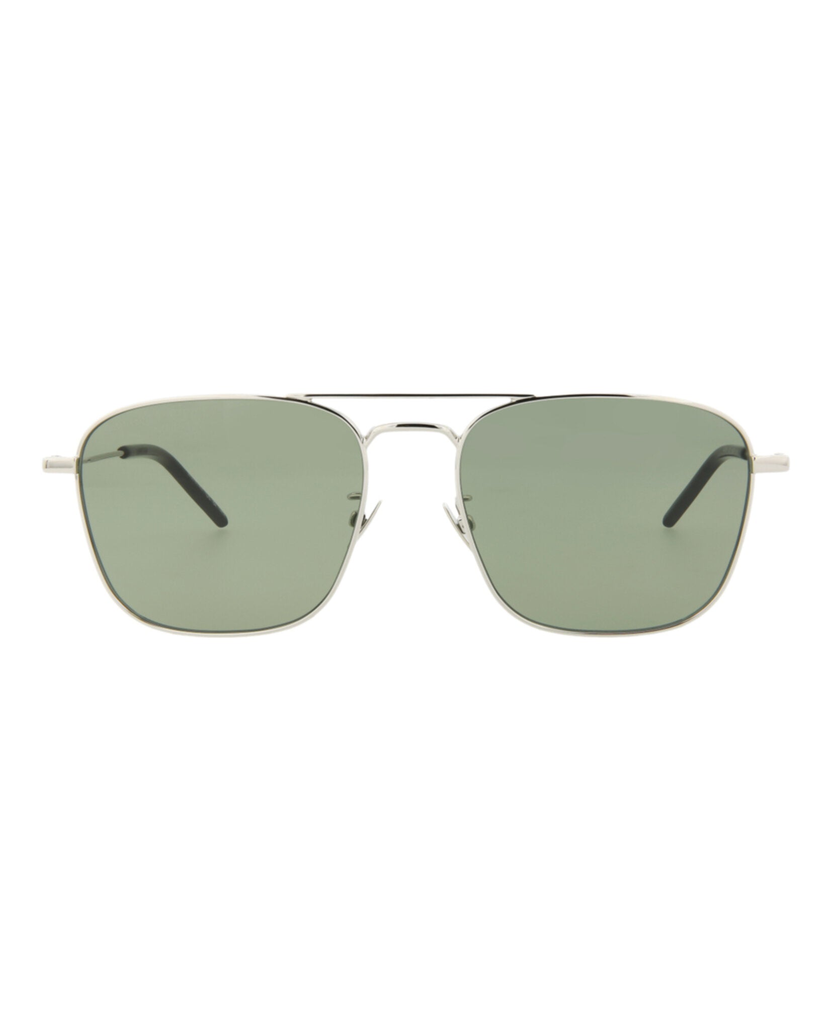 Saint Laurent Aviator-Frame Metal Sunglasses Silver Sunglasses - Tophatter Daily Deals