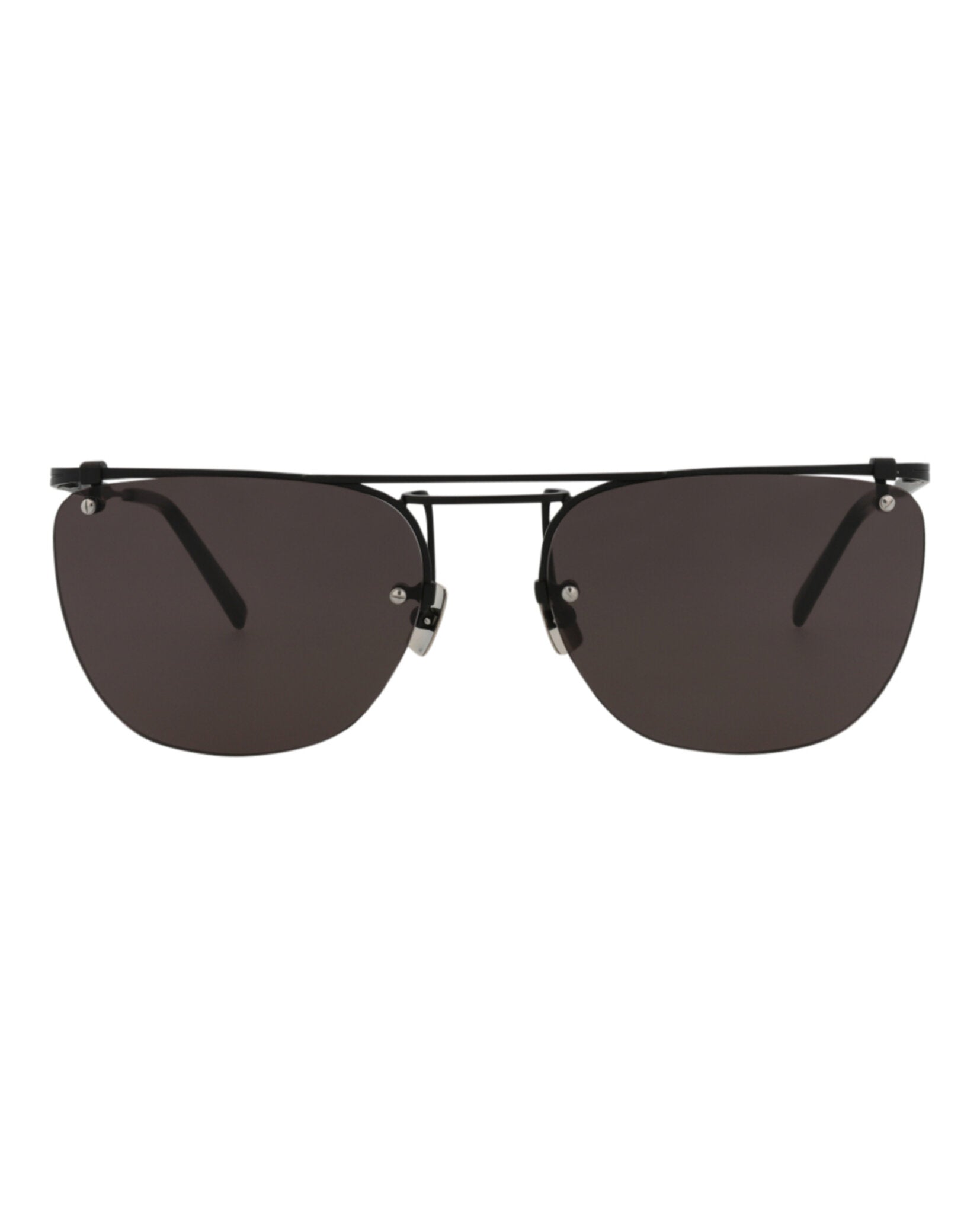 Saint Laurent Aviator-Frame Metal Sunglasses Black Sunglasses - Tophatter Daily Deals
