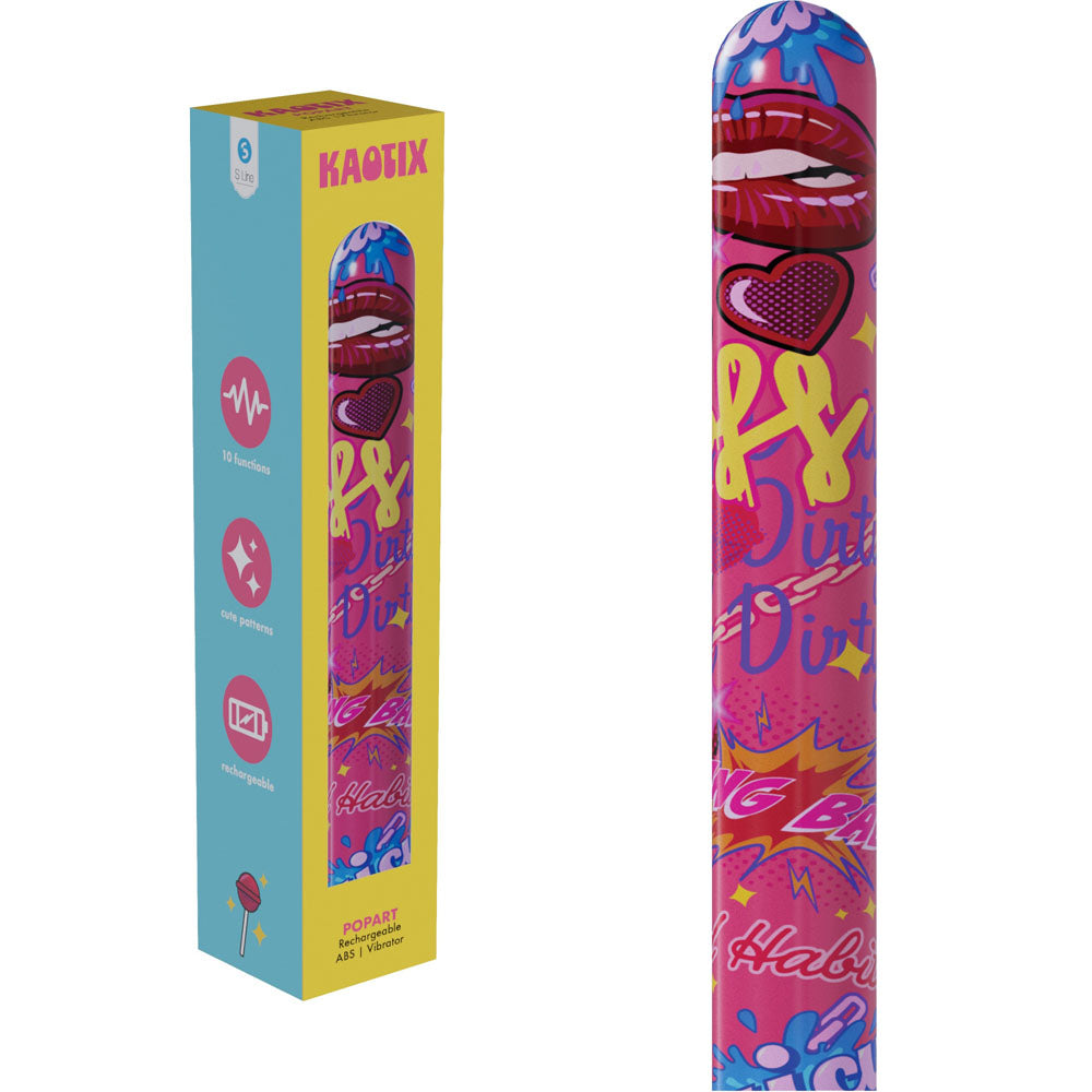 S-Line Kaotix Pop Art – USB Rechargeable 17.8 cm Vibrator > Vibrators > Standard Vibrators - Tophatter Daily Deals