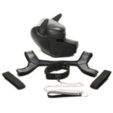 Master Series Full Pup Arsenal Set Black Neoprene Puppy Hood Chest Harness Collar Leash and Arm Bands > Sex Toys > Animal Play - Tophatter Daily Deals