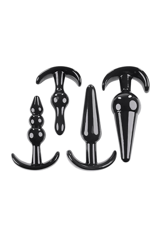 Selopa - Intro To Plugs - 4pc Anal Plug Set - Black Sex Toy - Tophatter Daily Deals