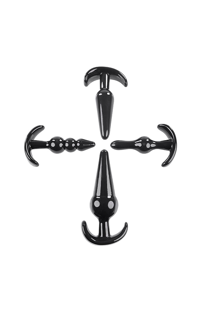 Selopa - Intro To Plugs - 4pc Anal Plug Set - Black Sex Toy - Tophatter Daily Deals