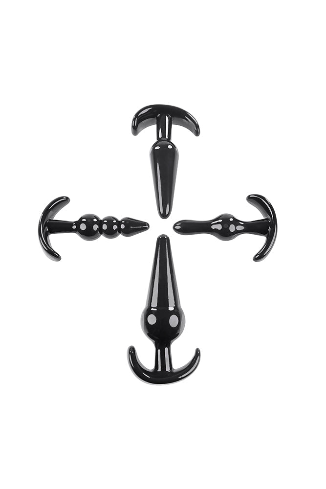 Selopa - Intro To Plugs - 4pc Anal Plug Set - Black Sex Toy - Tophatter Daily Deals