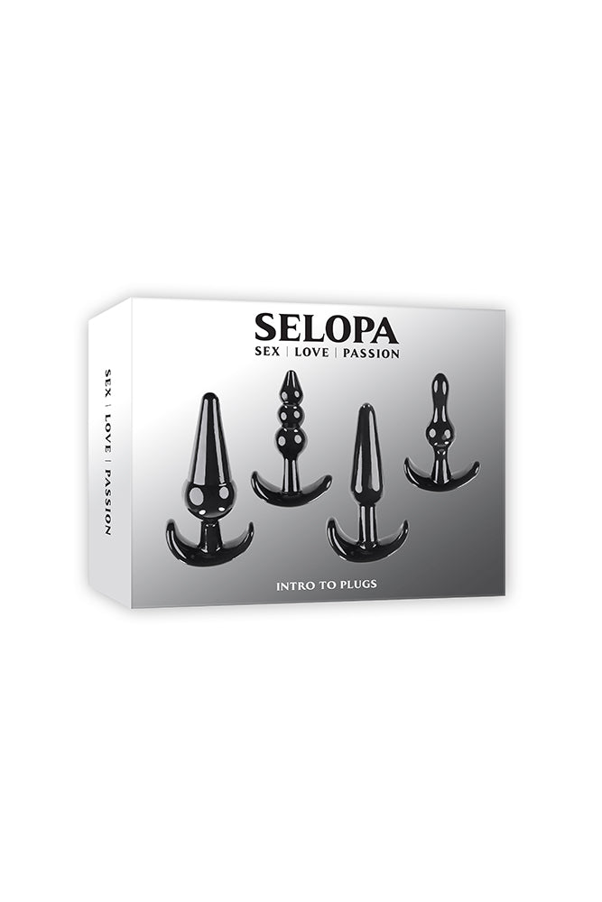 Selopa - Intro To Plugs - 4pc Anal Plug Set - Black Sex Toy - Tophatter Daily Deals