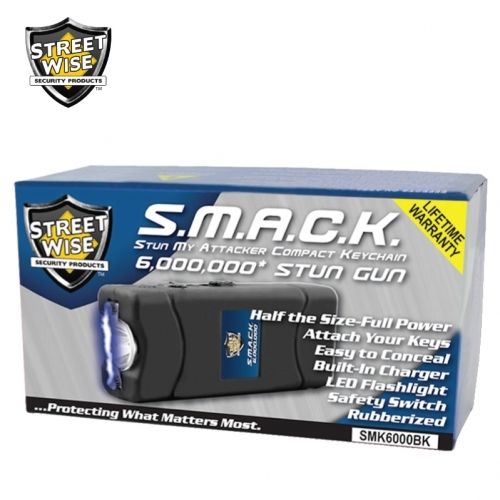 Streetwise Mini Keychain Stun Gun Flashlight Black SMACK 6,000,000 Volt SD-StunGun - Tophatter Daily Deals