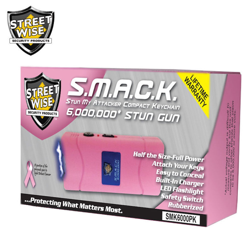Streetwise Mini Keychain Stun Gun Flashlight Pink SMACK 6,000,000 Volt SD-StunGun - Tophatter Daily Deals