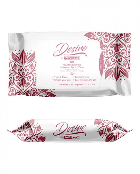 Swiss Navy Desire Unscented Feminine Wipes 25ct One Pack - Tophatter Daily Deals