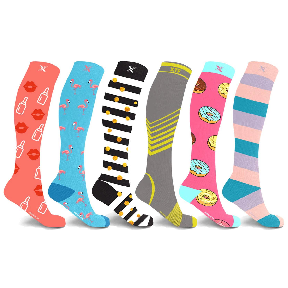 6-Pairs: Women's Pain Relief And Recovery Knee High Compression Socks Health & Wellness - Tophatter Daily Deals