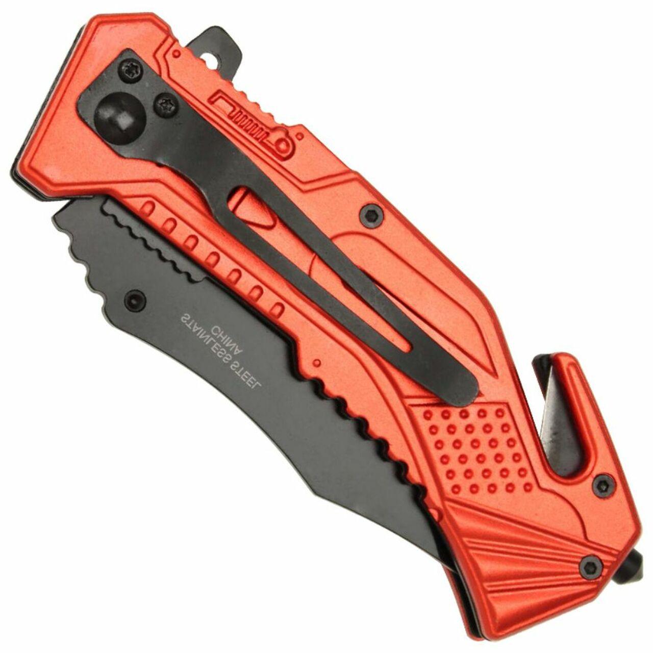 Spring Assist LED Tactical Rescue Knife Firefighter Knives - Tophatter Daily Deals