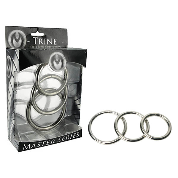 Master Series Trine Steel Ring Collection – Set of 3 Steel Cock Rings > Cock Ring > Sets - Tophatter Daily Deals