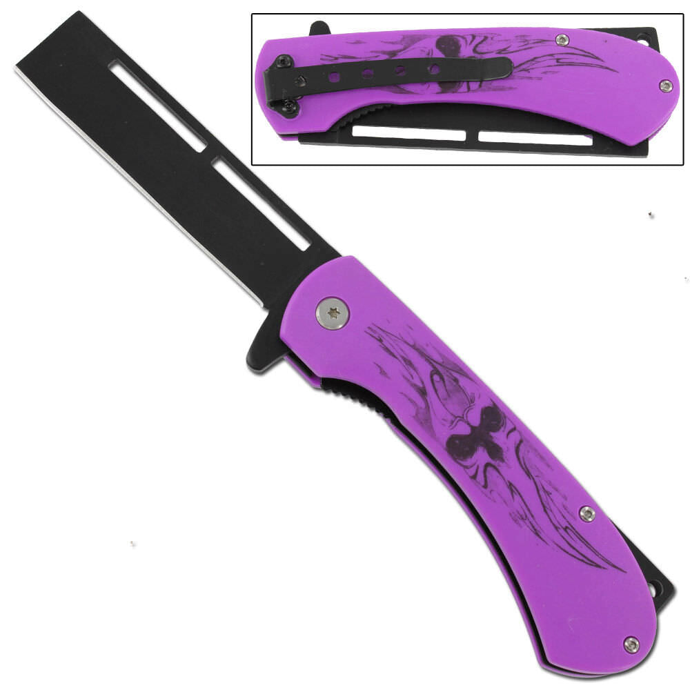 Wicked Wraith Face Demon Spring Assist Pocket Razor Blade Knife - TOPHATTER'S ARMORY DEALS Collectible Weapons - Tophatter Daily Deals