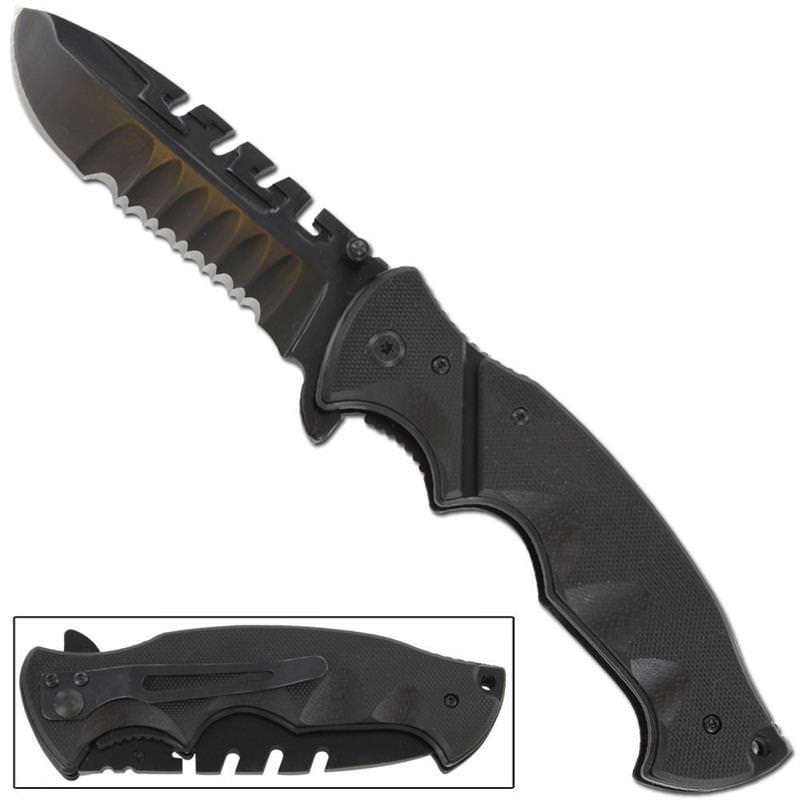 Deaths Guardian Spring Assist Pocket Folding Hunting Camping Knife - Tophatter's Inc. Weapons Store Online Collectible Weapons - Tophatter Daily Deals