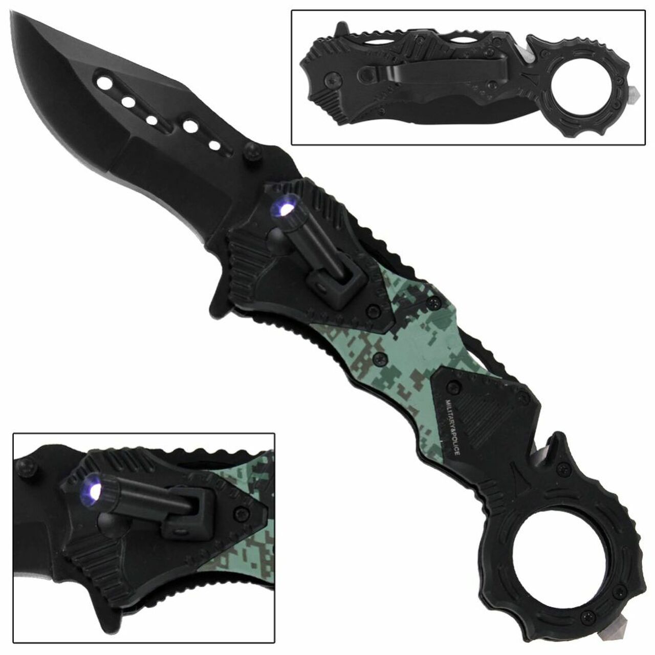 Homeland Defense Tactical Emergency Rescue Spring Assisted Knife - TOPHATTER'S ARMORY DEALS Collectible Weapons - Tophatter Daily Deals