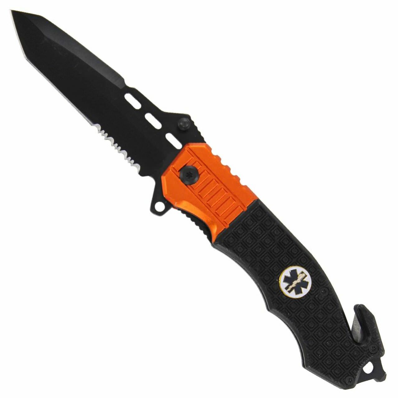 3.5" Tanto Blade EMT Tactical Spring-Assist Folding Knife - TOPHATTER'S ARMORY DEALS Collectible Weapons - Tophatter Daily Deals