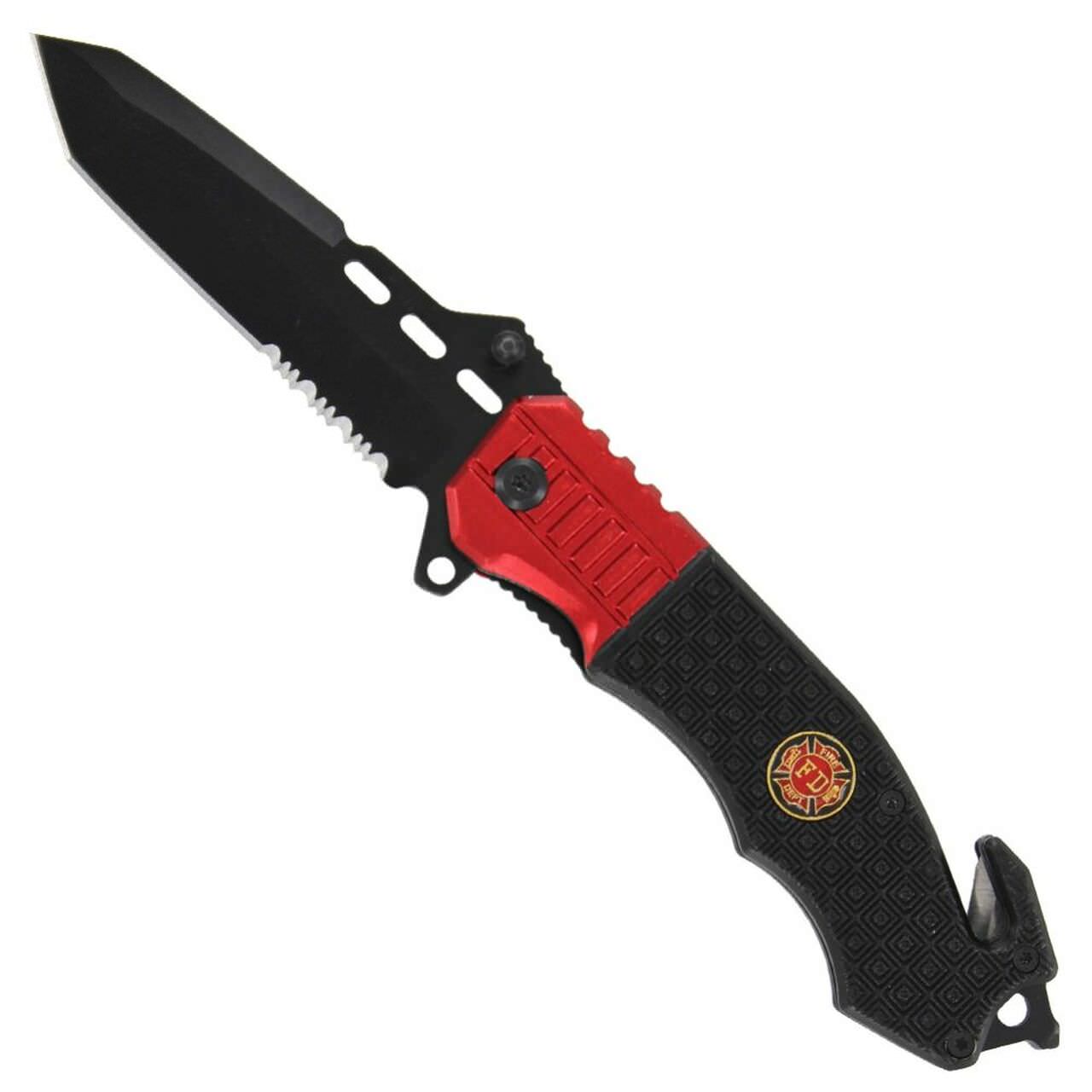 3.5" Blade Fire Fighter Tactical Spring-Assist Folding Knife - TOPHATTER'S ARMORY DEALS Collectible Weapons - Tophatter Daily Deals