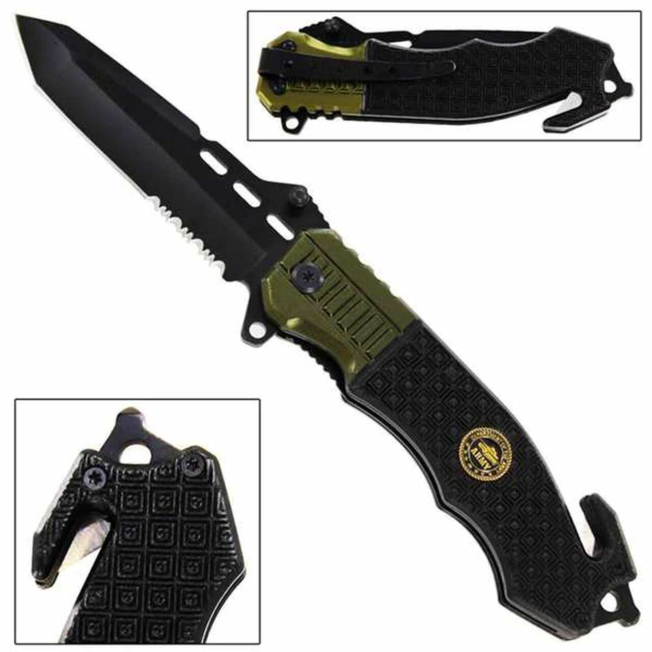 3.75" Blade Military Tactical Spring-Assist Folding Knife - TOPHATTER'S ARMORY DEALS Collectible Weapons - Tophatter Daily Deals