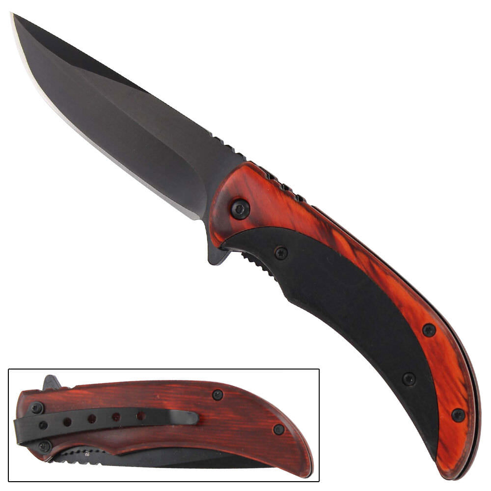 Spring Assist Outdoor Drop Point Anodized Pocket Knife - TOPHATTER'S ARMORY DEALS Collectible Weapons - Tophatter Daily Deals