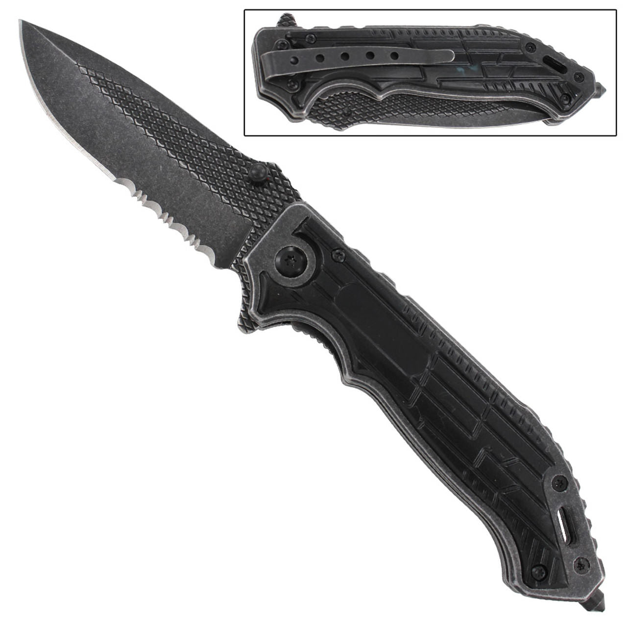 3.75" Blade Gridlock Tactical EDC Spring-Assist Folding Knife - TOPHATTER'S ARMORY DEALS Collectible Weapons - Tophatter Daily Deals