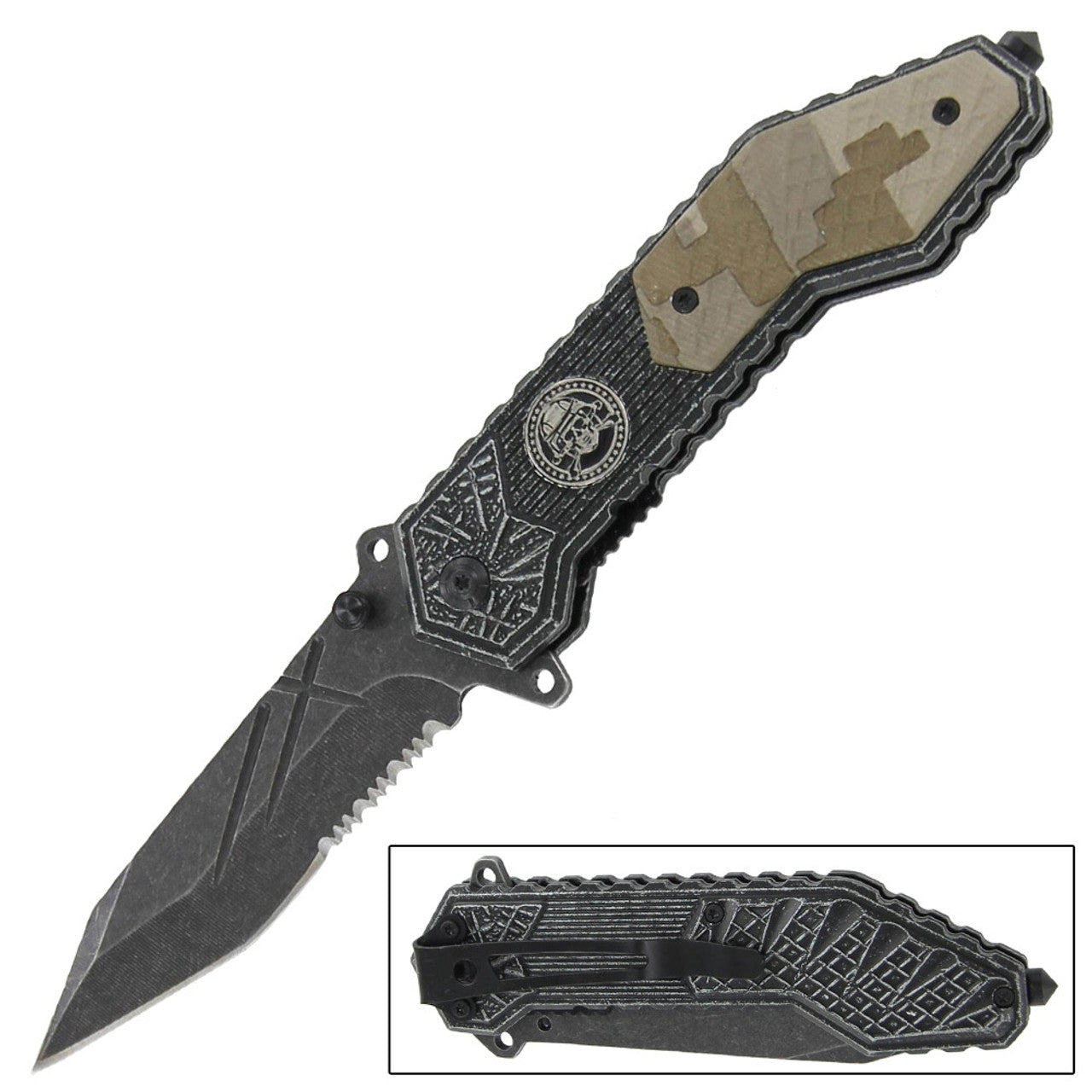 Assisted Action Nightfire Military Pocket Knife - Tophatter Daily Deals