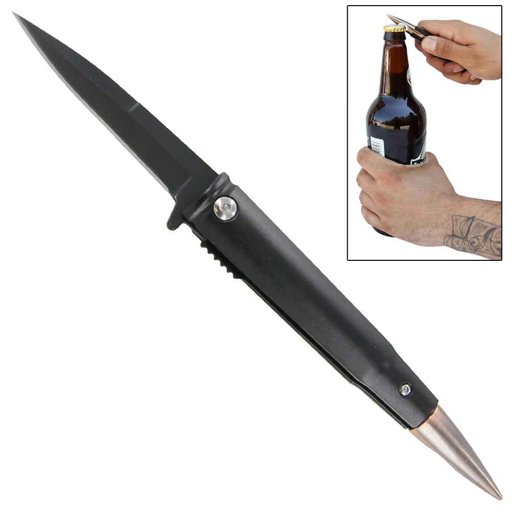 Bottle Opener Rifle Bullet Spring Assisted Folding Pocket Knife - Tophatter's Inc. Weapons Store Online Collectible Weapons - Tophatter Daily Deals