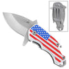 American Flag Handle Spring Assist Bottle Opener Pocket Knife With Money Clip Collectible Weapons - Tophatter Daily Deals