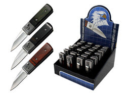 3" Closed 24 Pcs Mini Auto California Legal Knife Set in Display Box Collectible Weapons - Tophatter Daily Deals