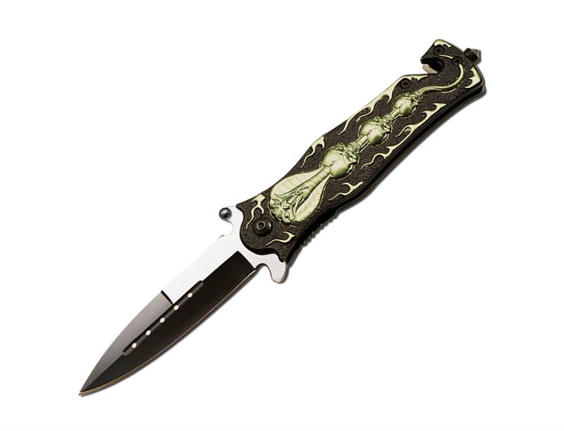 Spring Assist - Legal Auto Knife - Green Cobra Tactical Fighter - Tophatter Daily Deals