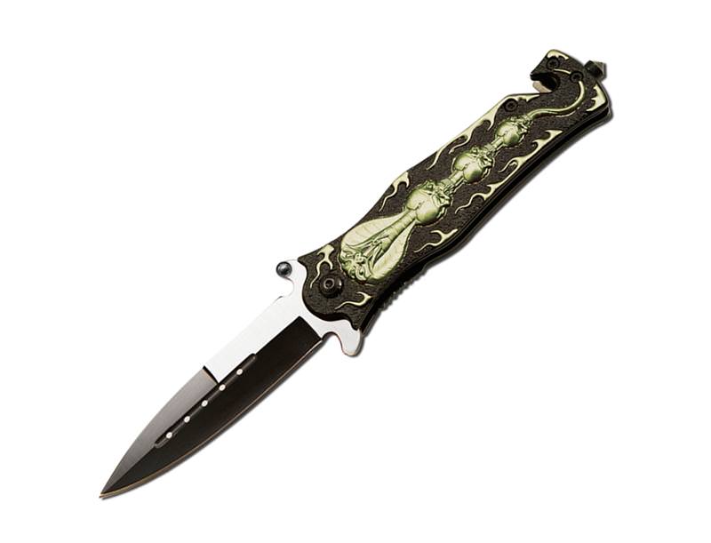 Spring Assist - Legal Auto Knife - Green Cobra Tactical Fighter - TOPHATTER'S ARMORY DEALS Collectible Weapons - Tophatter Daily Deals