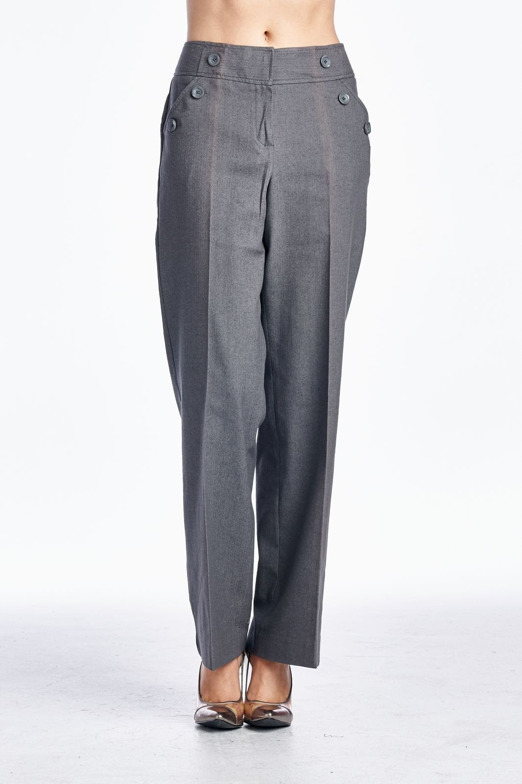 Larry Levine Pants Stone Washed Grey Pants - Tophatter Daily Deals