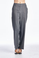 Larry Levine Pants Stone Washed Grey Pants - Tophatter Daily Deals