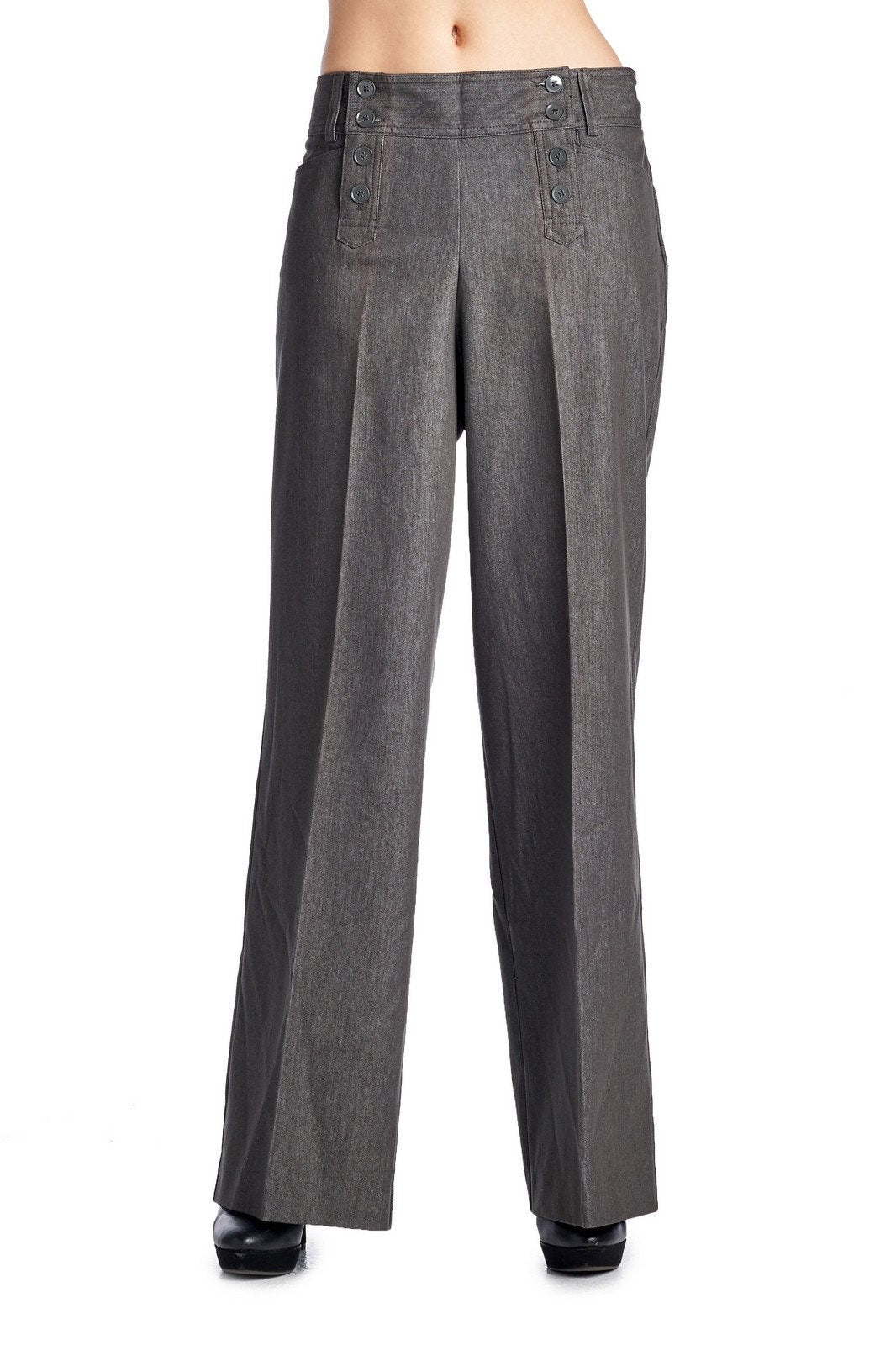 Larry Levine Pants Stone Washed Grey Pants - Tophatter Daily Deals