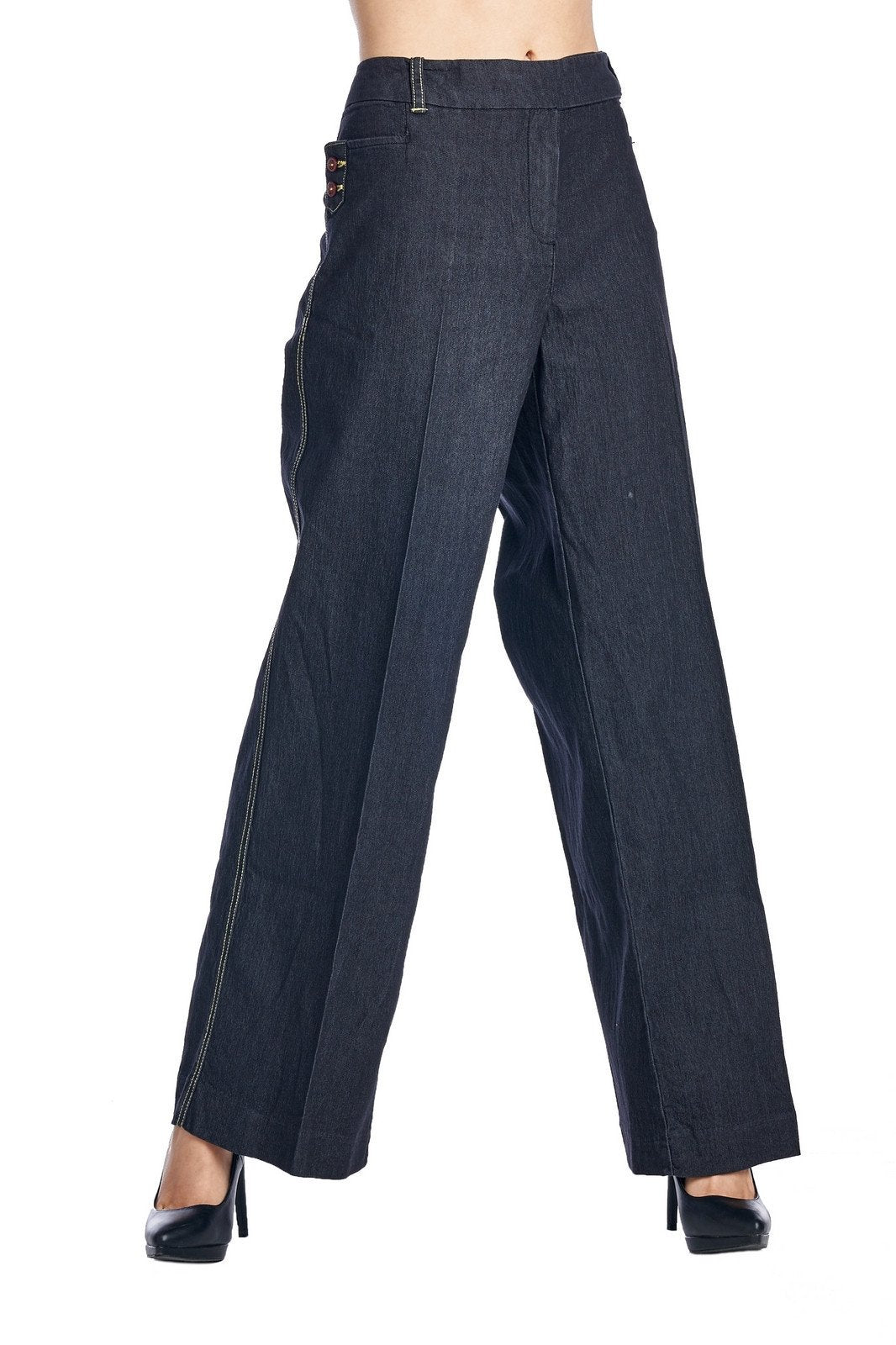 Larry Levine Black Stretch Pants Pants - Tophatter Daily Deals
