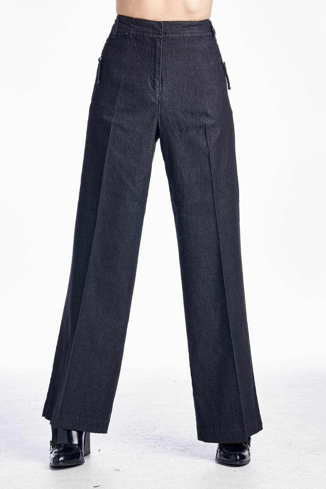 Larry Levine Stretch Pants Black Pants - Tophatter Daily Deals