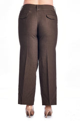 Larry Levine Chocolate Stretch Pant Pants - Tophatter Daily Deals