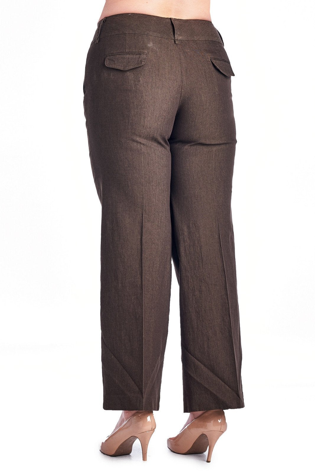 Larry Levine Chocolate Stretch Pant Pants - Tophatter Daily Deals