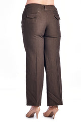 Larry Levine Chocolate Stretch Pant Pants - Tophatter Daily Deals