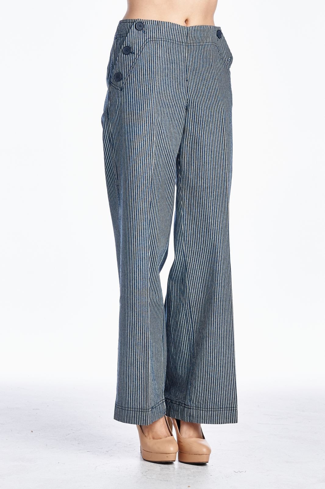 Larry Levine Pinstripe Pants Pants - Tophatter Daily Deals