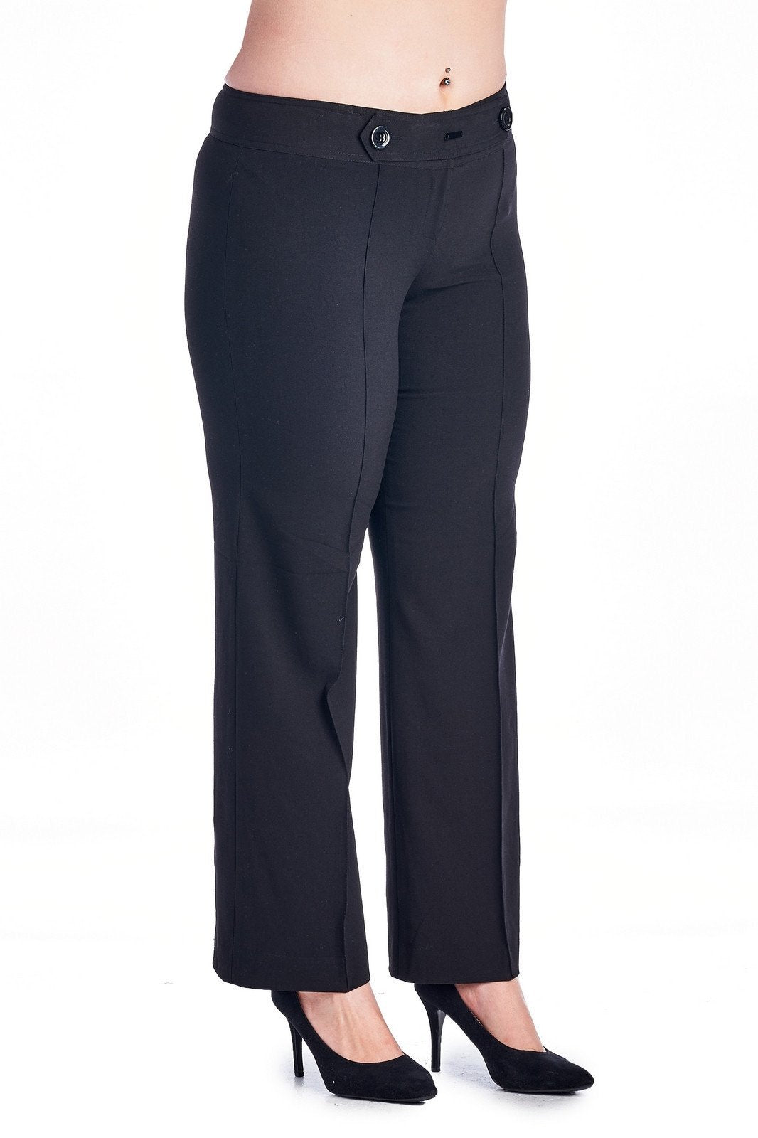 Larry Levine Stretch Pant Black Pants - Tophatter Daily Deals